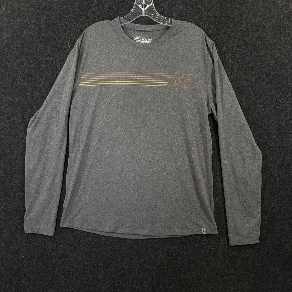 Marine Layer Shirt Men's Medium Gray Weekend Sport Long Sleeve Graphic Basic